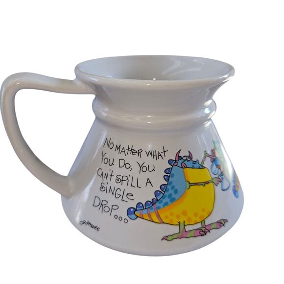 Ceramic No Spill Wide Bottom Coffee Mug Cartoon Papel Moodz Gilmore Dragon - Picture 1 of 7